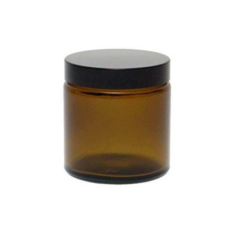 120 Ml Brun Glas Bøtte med Sort Låg - Perfekt til Cremer