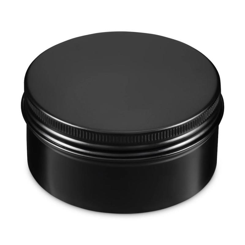 250 Ml Sort Aluminium Bøtte til Kosmetik og Salve