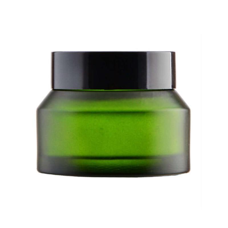 50 ml Grøn Glas Cremebøtte med Sort Låg - Hedenhus.dk