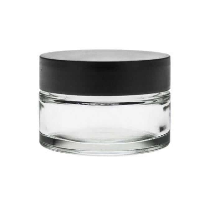 50 Ml Klar Glas Bøtte med Sort Låg – Ideel til Skønhedsprodukter