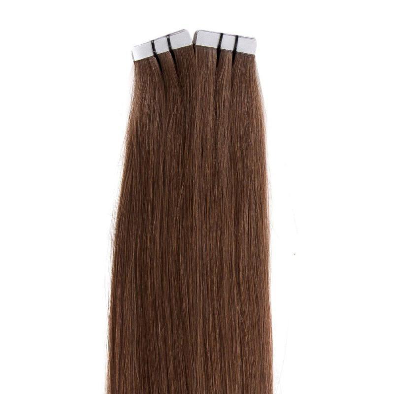 Tape Extensions Kastanje #4 - Mørkebrune Striber