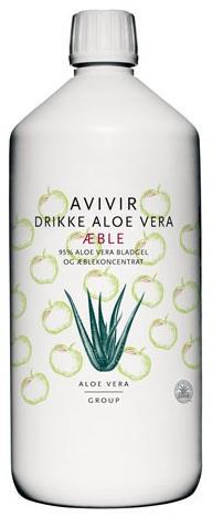 Avivir Aloe Vera Drik 95 M Æble 1000ml - Naturlig Skønhed