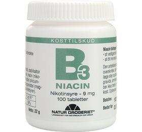 Natur Drogeriet B3 Niacin Nikotinsyre 9 Mg - 100 Tabletter