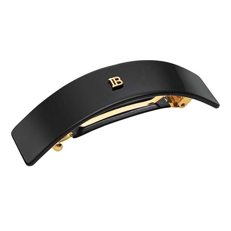 Balmain Stor Sort Hårspænde i Cellulose Acetat