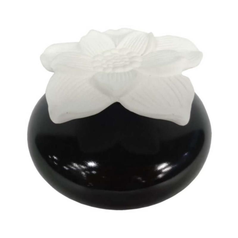 Apos Blomsten Sort/Hvid Keramisk Diffuser - Duftoplevelse