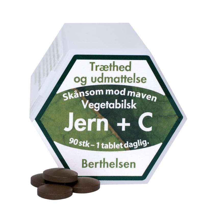 Berthelsen Jern C 90 Tab - Vegetabilsk kosttilskud med jern