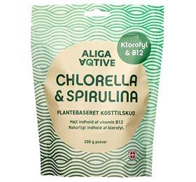 Aliga Aqtive Dansk Chlorella Spirulina Pulver 200 G