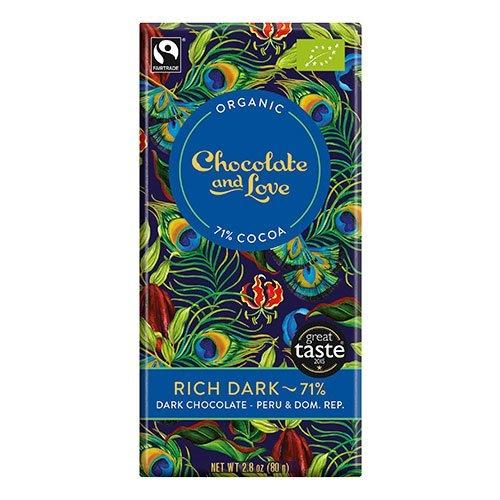 Mørk Chokolade 71% - 80g fra Chocolate and Love