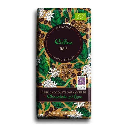 Mørk Chokolade med Kaffe 55% - 80g fra Chocolate And Love