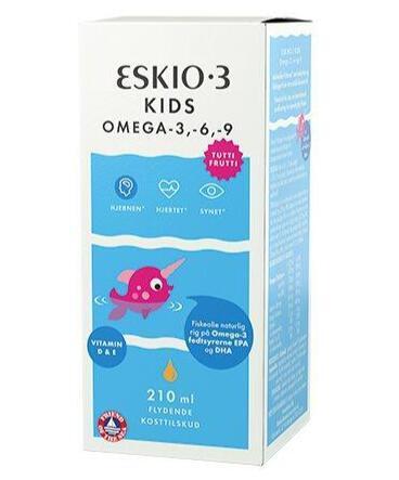 Eskio 3 Kids Fiskeolie med Tutti Frutti Smag 210ml