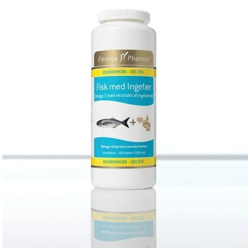 Fitness Pharma Fisk M Ingefær - Omega 3 Kosttilskud 180 kap