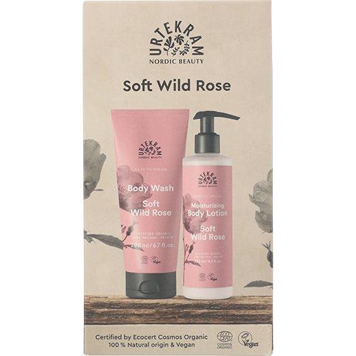 Urtekram Gaveæske med Soft Wild Rose Lotion og Body Wash