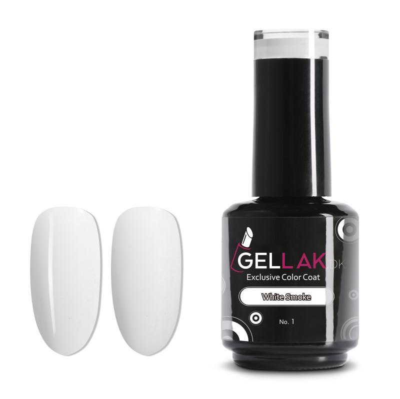 Gel Neglelak Hvid - White Smoke No 1, 15 ml, Vegansk