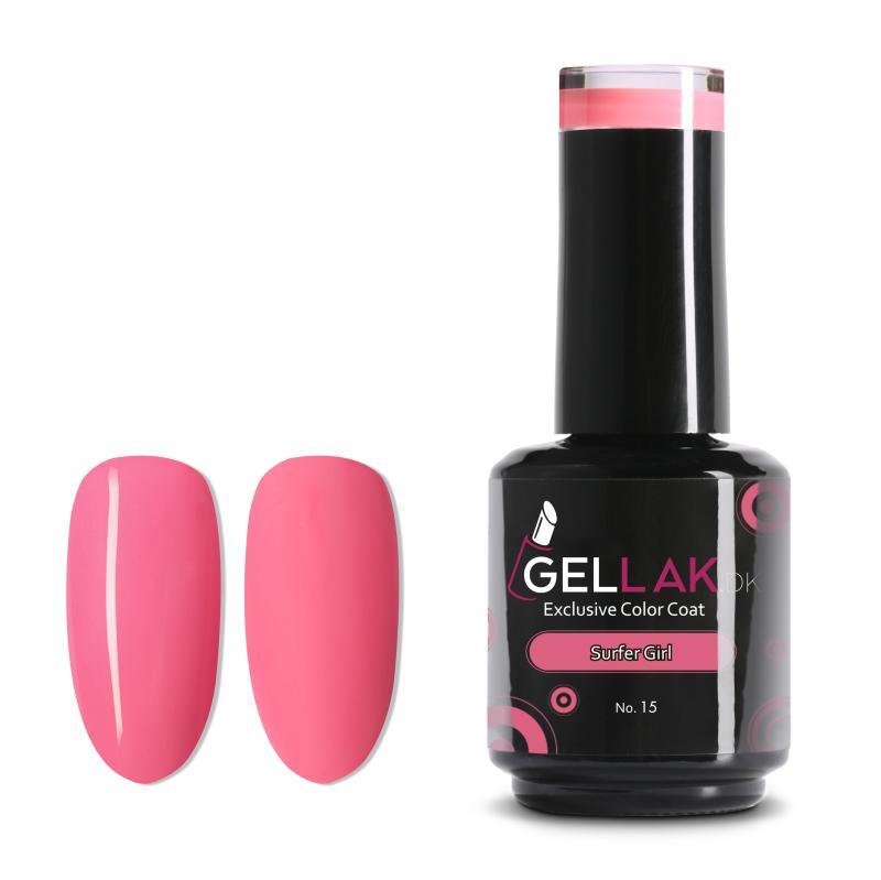 Gel Neglelak Lyserød 15 Ml Surfer Girl No 15 Gellak Dk