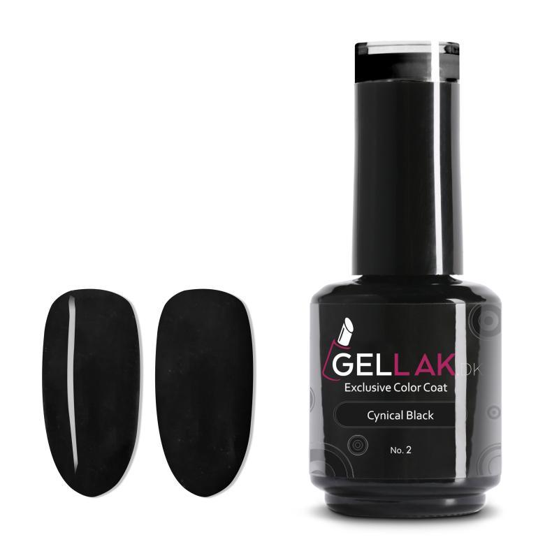 Gel Neglelak Cynical Black No 2 - 15 ml til Holdbare Negle