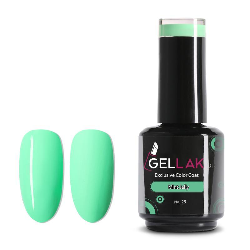 Gel Neglelak Mintgrøn 15 Ml - Holdbar og Vegansk Gellak
