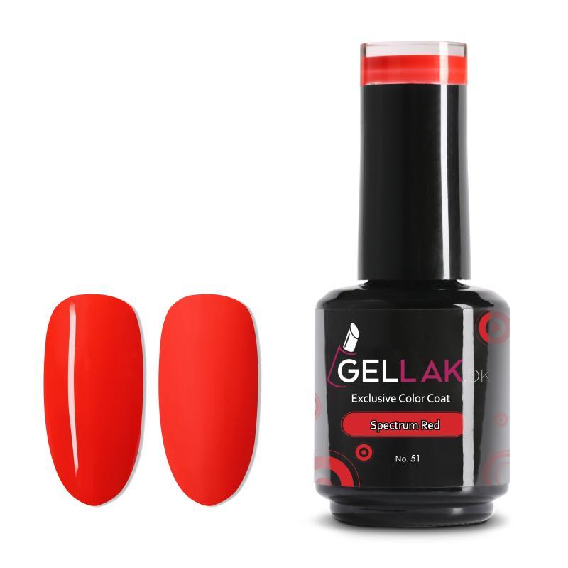 Gel Neglelak Rød   15 Ml   Spectrum Red No  51   Gellak Dk