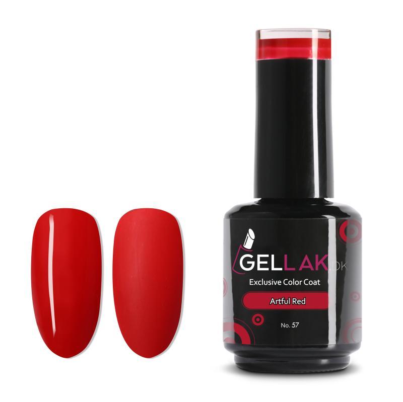Gel Neglelak Artful Red 15 Ml - Holdbar Rød Gellak