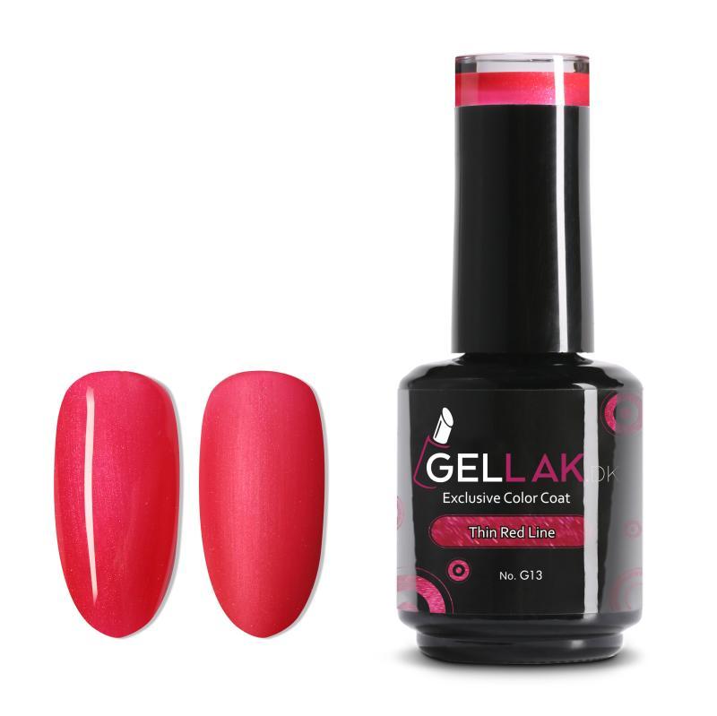 Rød Shimmer Gel Neglelak 15 Ml - Holdbar i 3 Uger