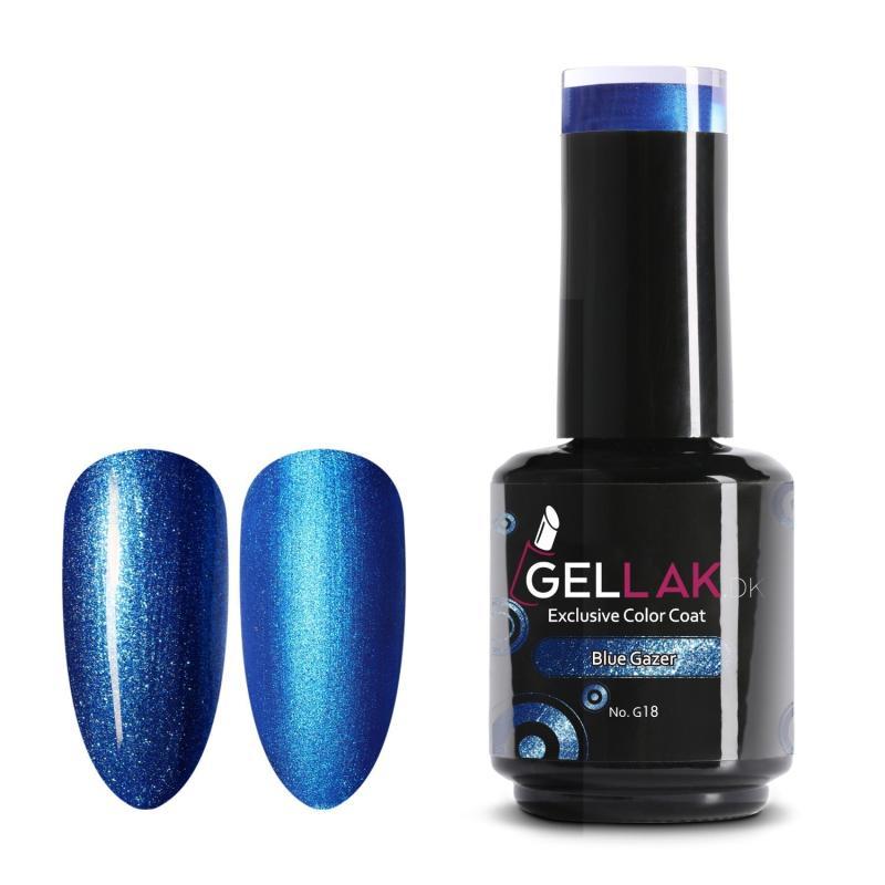 Gel Neglelak Blå 15 Ml - Blue Gazer No G18 fra Gellak.dk
