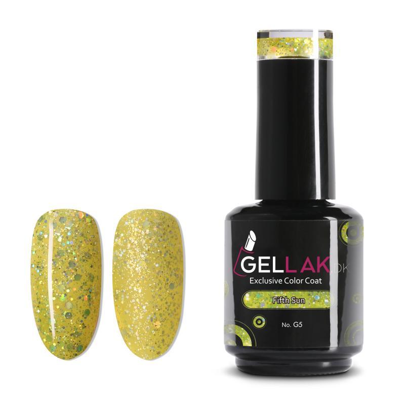 Gel Neglelak Gul Glimmer   15 Ml   Fifth Sun No  G5   Gellak Dk
