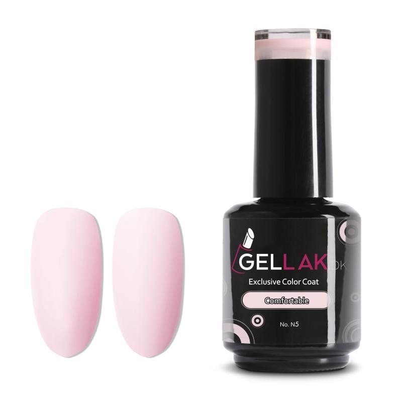Gel Neglelak i Transparent Lyserød - Holdbarhed 3 Uger