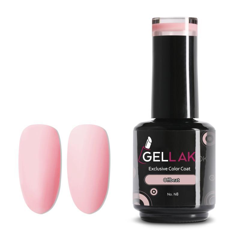 Gel Neglelak Transparent Lyserød 15 Ml - Holdbar Skønhed