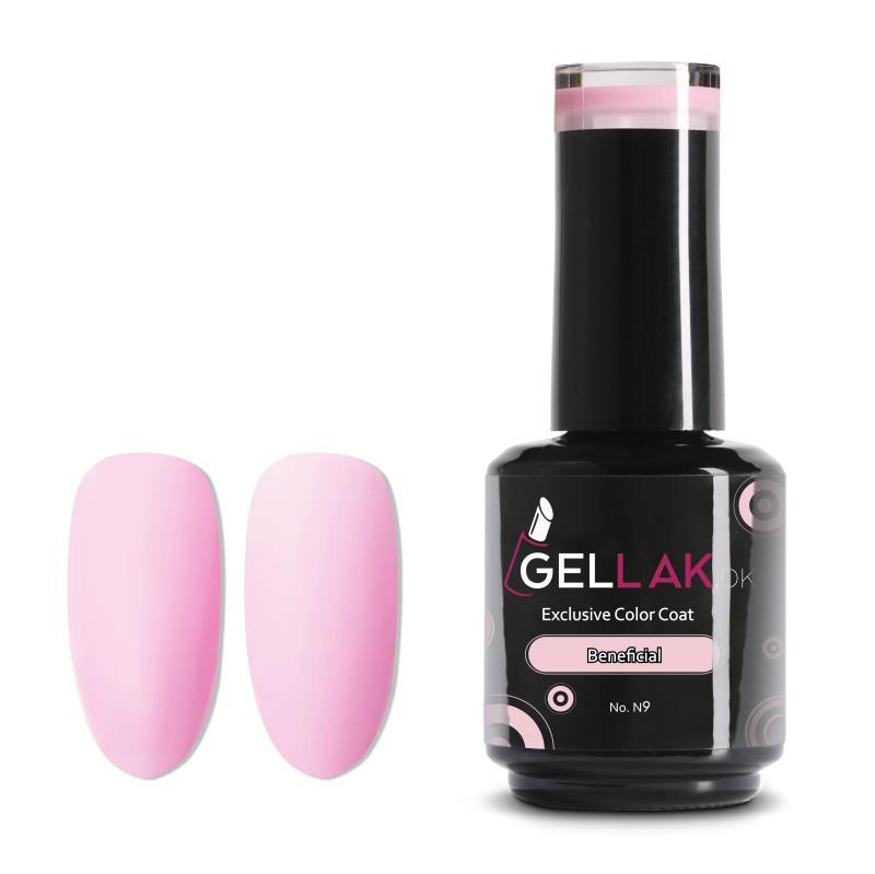 Gel Neglelak i Transparent Lyserød - 15 ml, Holdbarhed 3 Uger