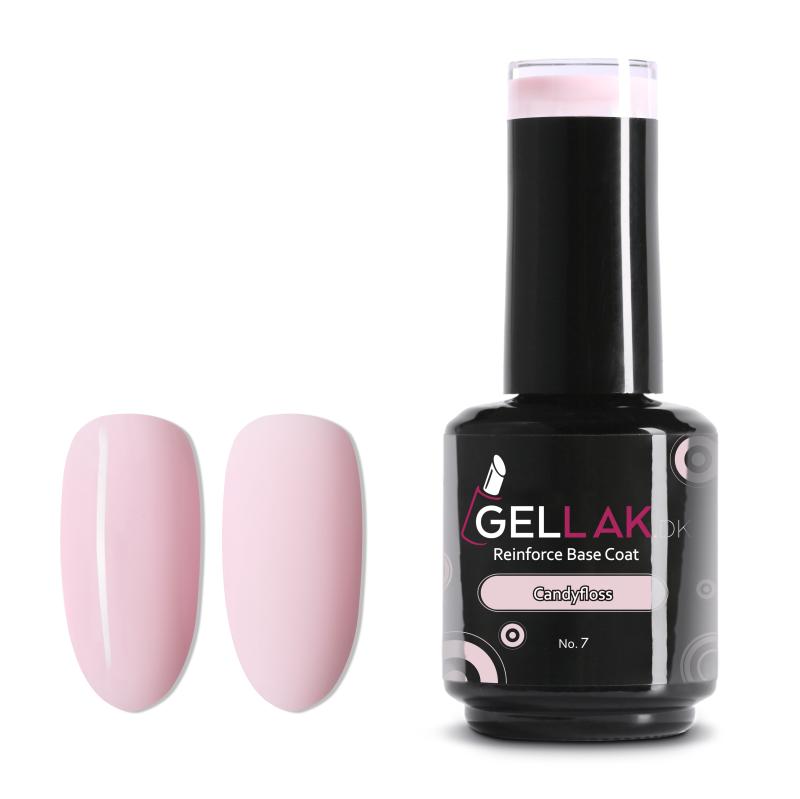 Reinforce Base Coat Lyserød   15 Ml   Candyfloss No  7   Gellak Dk