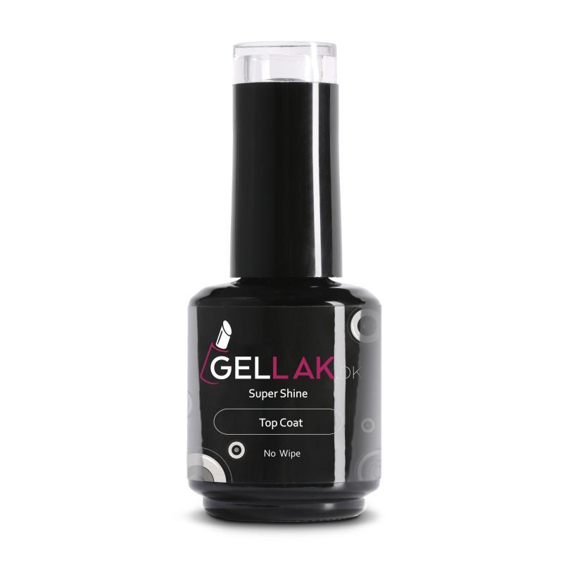 Gel Neglelak Top Coat No Wipe - 15 ml Glansfuld Beskyttelse