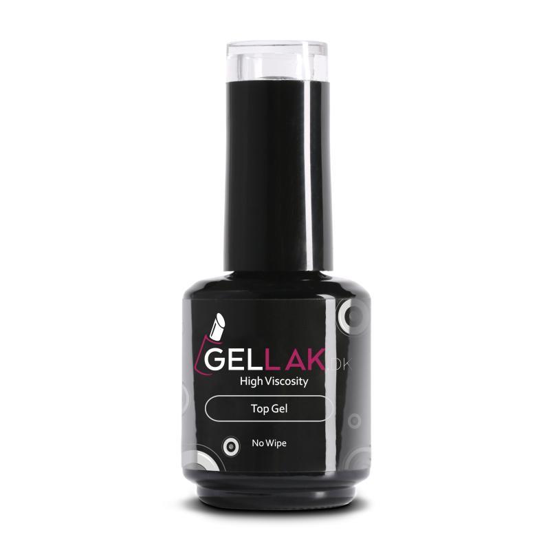 Gel Neglelak Top Gel No Wipe 15 Ml - Blank & Stærk Finish