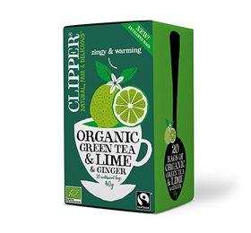 Clipper Grøn Te M Lime Ingefær ø 20br