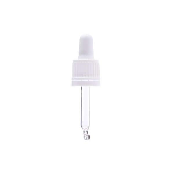 Hvidt Låg med Pipette - Perfekt til Glasflasker!