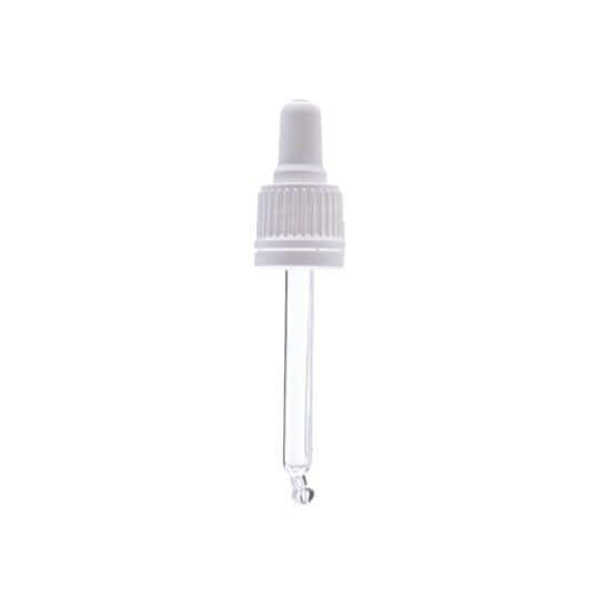 Hvidt Låg med Pipette - Perfekt til Glasflasker!