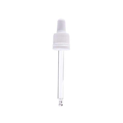 Hvidt Låg med Pipette - Perfekt til Glasflasker!