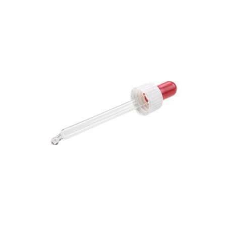 Hvidt Låg Med Rød Pipette 89 Mm    50 Ml    Din 18