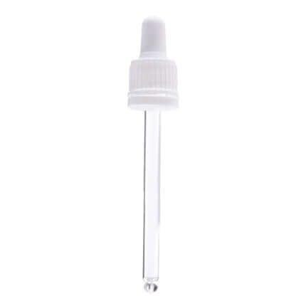 Hvidt Låg med Pipette - Perfekt til Glasflasker!