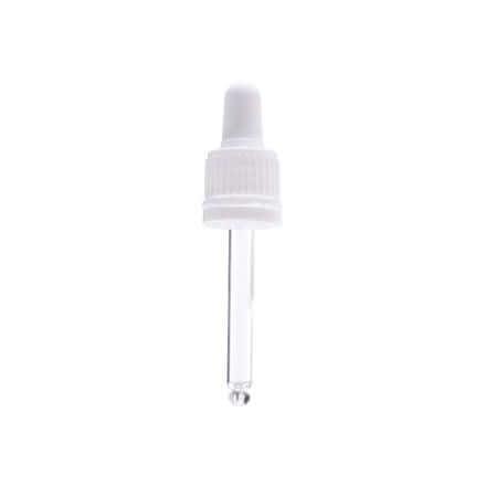 Hvidt Låg med Pipette - Perfekt til Glasflasker!