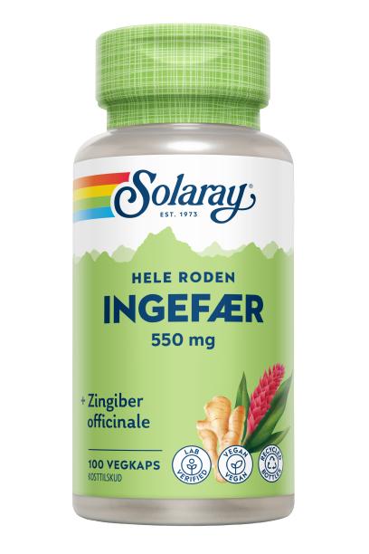 Solaray Ingefær 100 Kapsler til Sund Fordøjelse