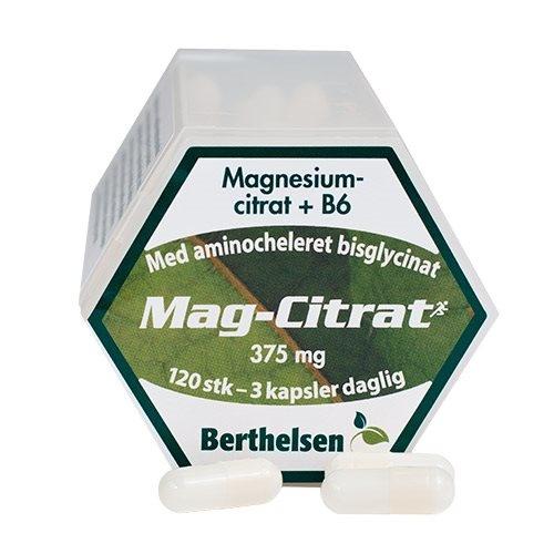 Magnesiumtilskud fra Berthelsen - Vegansk Mag-Citrat 120 Kap