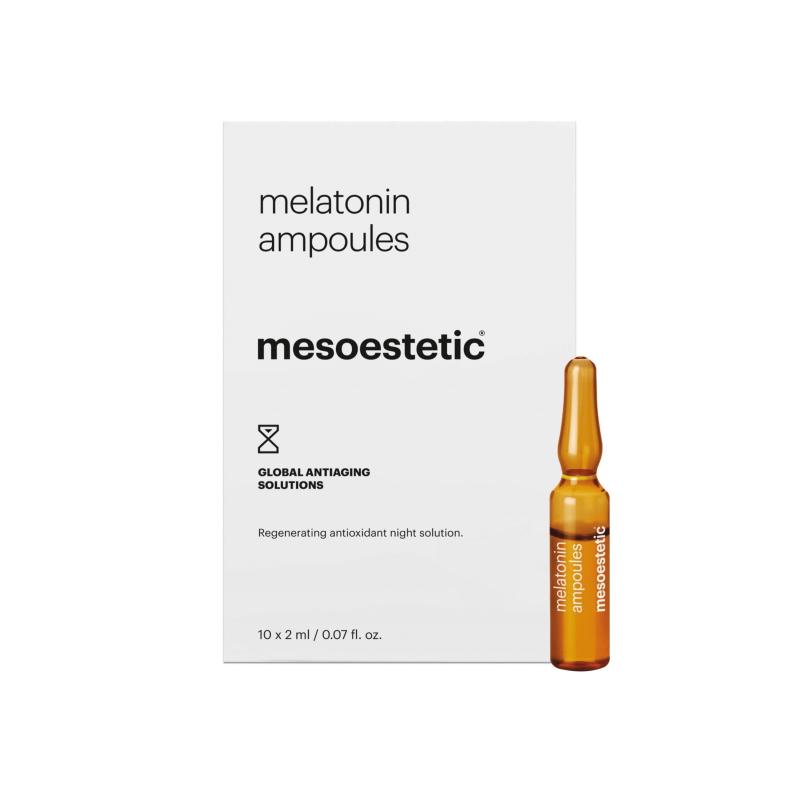 Mesoestetic Melatonin Ampoules   Antiage Ampuller Med Regenererende Effekt Til Nat   10 X 2 Ml    Effektiv Mod Tegn På Aldring