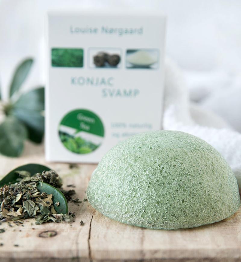 Økologisk Konjac Green Tea Svamp - Skånsom Hudpleje