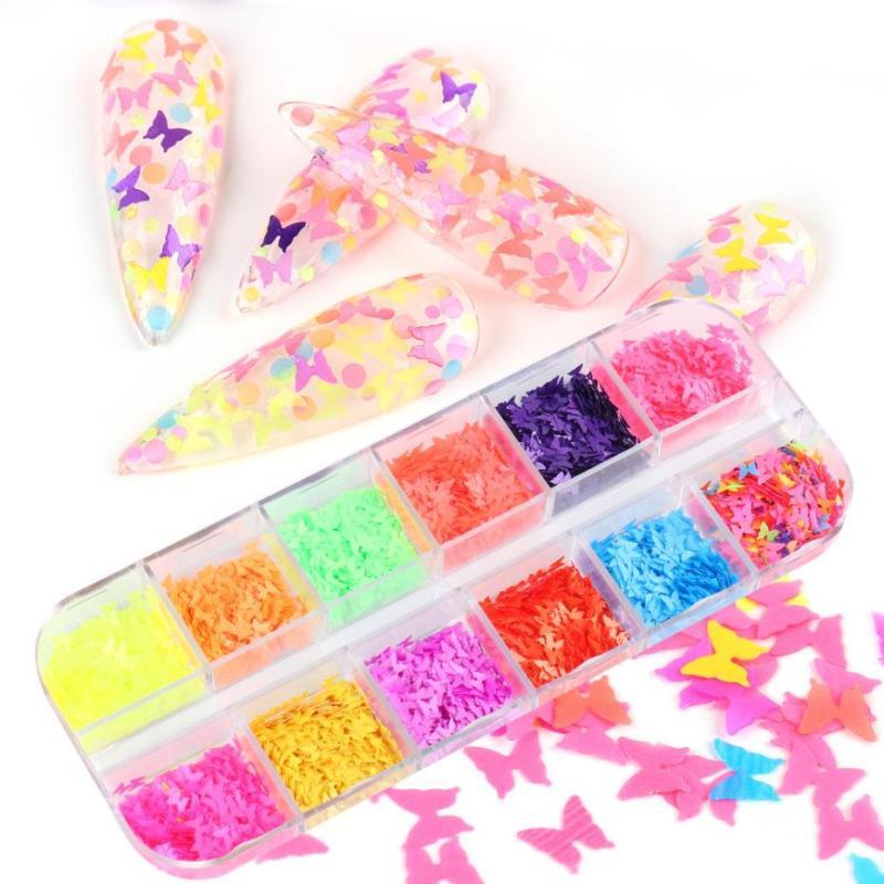 Pailletter i Sommerfugleform til Nail Art - Gellak.dk