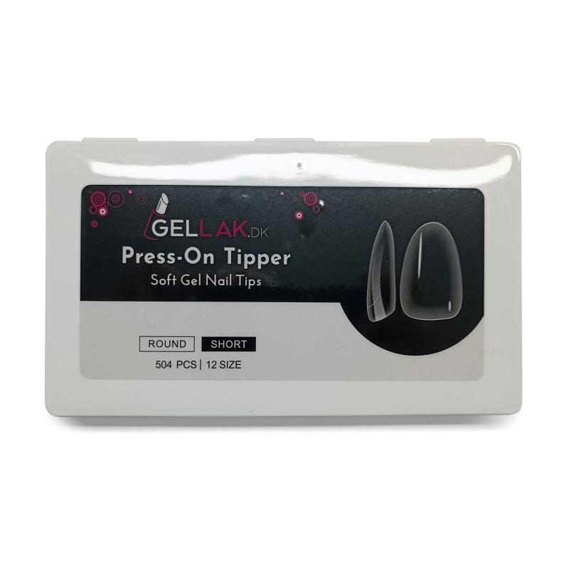 Press On Negletipper - Runde Korte Bløde Gel Tips