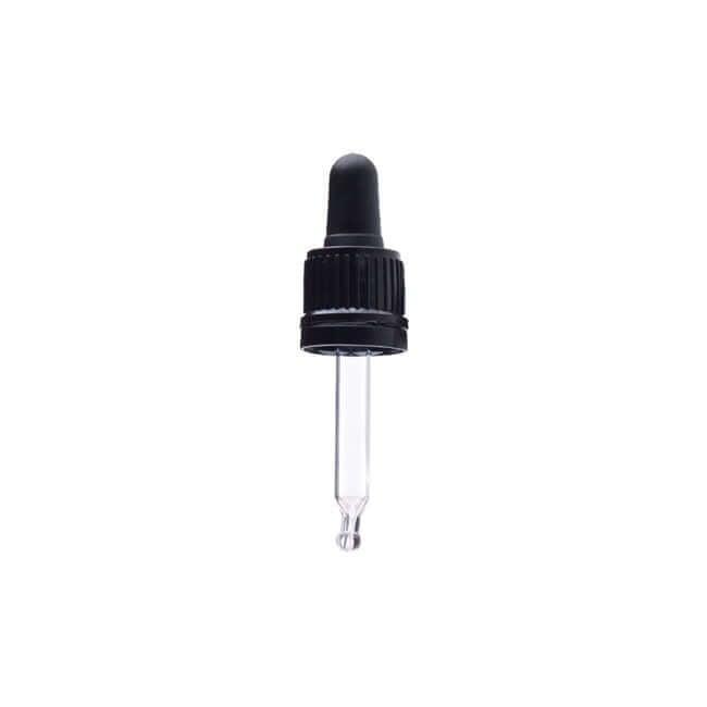 Sort Låg med Pipette 60 mm - Perfekt til Glasflasker