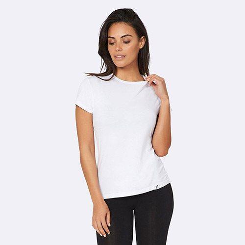 Boody T-Shirt til kvinder - Hvid, rund hals, økologisk bambus