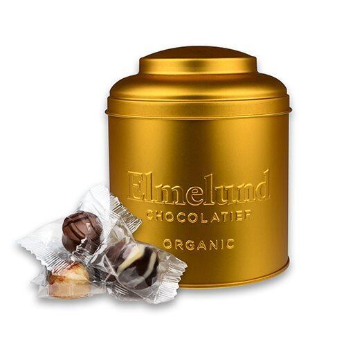 Elmelund Tin Guld 15 Stk Ass Fyldte Chokolader ø 150g