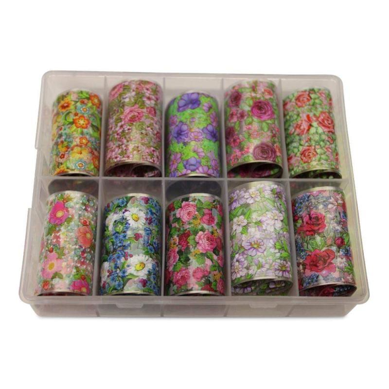 Neglefolie med Blomster Motiv til Nail Art - Nr. 12