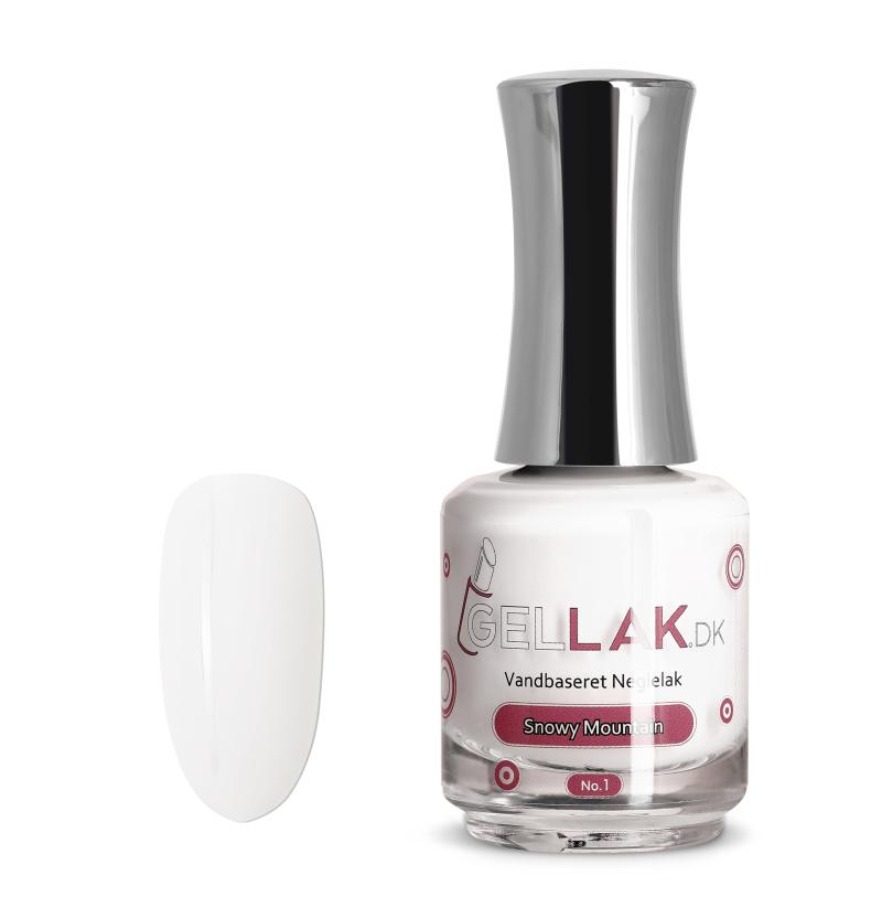 Hvid Vandbaseret Neglelak "Snowy Mountain" - 15 ml