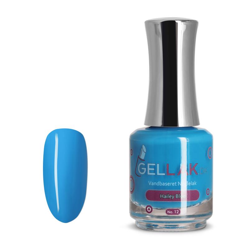 Blå Vandbaseret Neglelak "Hailey Blue" 15 ml - Kemi Venlig